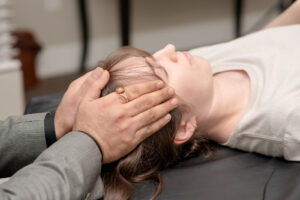 Patient receiving cranial sacral work