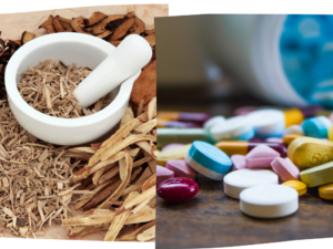 TCM Chinese Herbal Medicine and Western Pharmaceutical Medicine