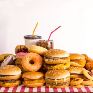 Fast food is know to cause inflammation in the body. This is a photo of a variety of fast food items.
